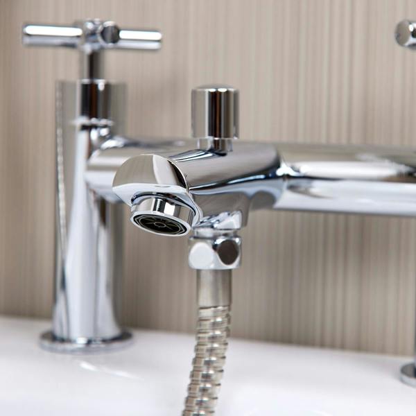 Flode Isak | Bath Shower Mixer Tap | Including Handset and Holder | Chrome