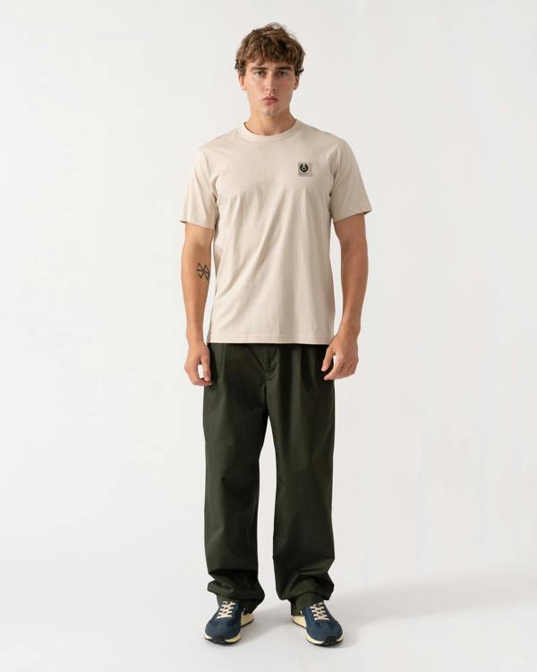 Belstaff Mens Icon Logo T - Shirt - Pale Stone | CHO | Designer Mens Short Sleeve T - Shirts