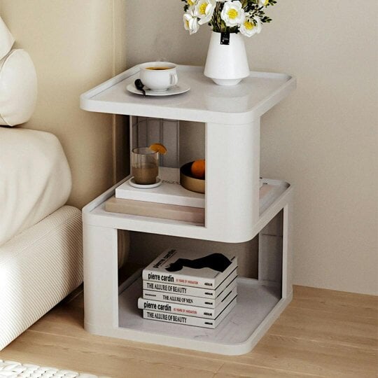 Havendro 3-Tier Geometric Creative Display Side Table Bedside Cabinet Space-Saving Design