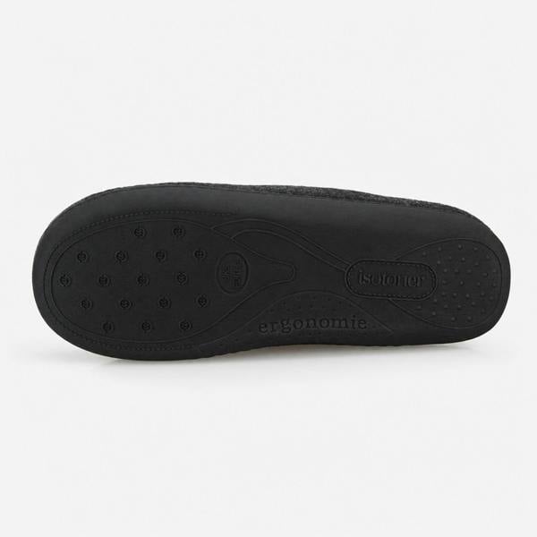 Totes FELT FULL BACK SLIPPER WITH PULL TOGGLE Full Slippers Slippers   in  Black