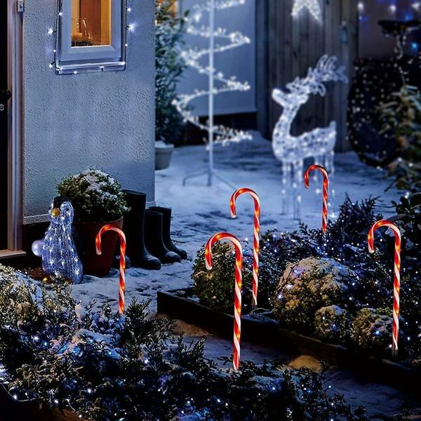 72cm Candy Cane Stake Lights Set of 4 in Red and White, Red White and Green or Multicolour image 9
