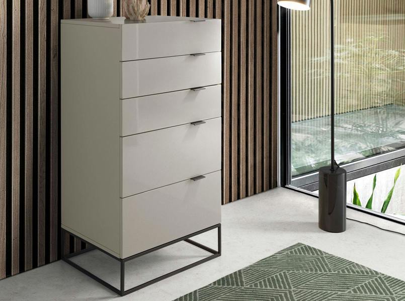 Angel Cerdá Chiffonier Grey Wood and Black Steel 7019