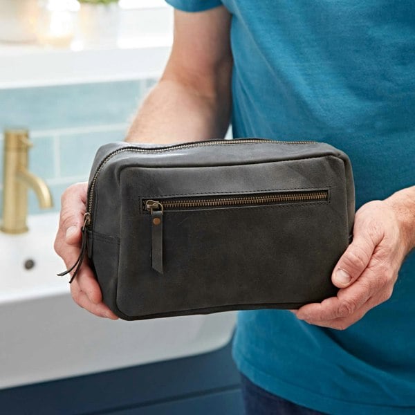 Paper High Buffalo Leather Wash Bag