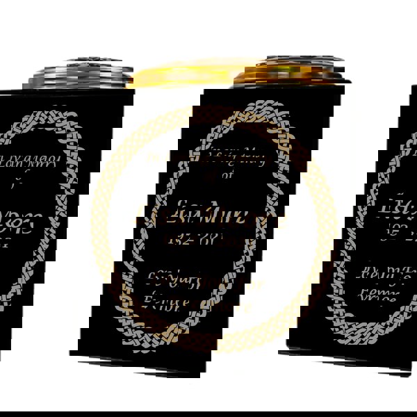 Memorials Direct Granite Memorial Vase- Solid Granite – Free Personalised Gold Engraving, Celtic knot 1 – Includes Metal Flower Pot Insert