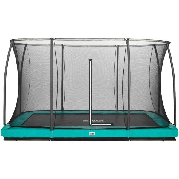 12ft x 8ft Salta Green Rectangular Comfort Edition Inground Trampoline with Enclosure