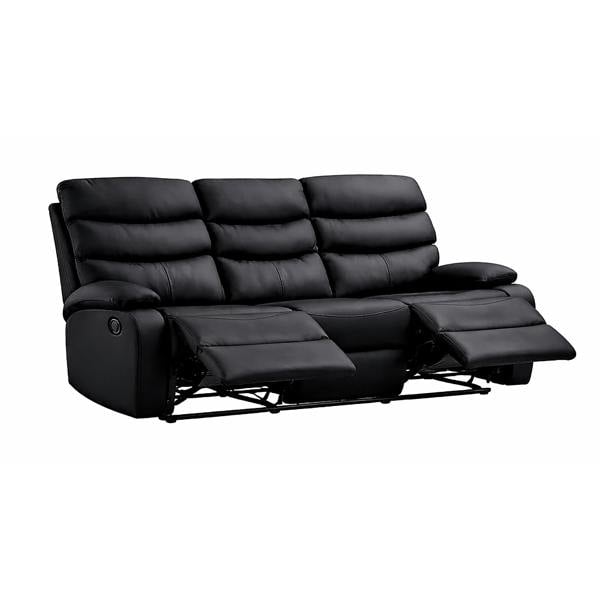 Kudlhome 3 Seater Manual Recliner Sofa, Black