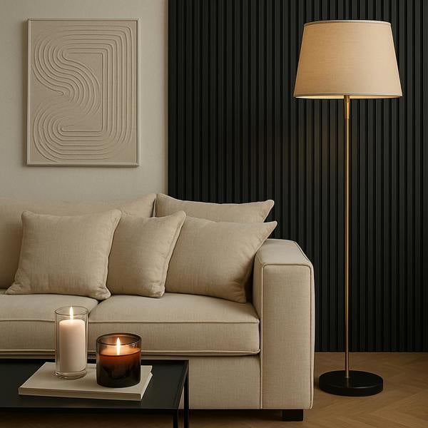 Panel Haus Charcoal Black Oak Acoustic Slatted Wood Wall Panels- 240cm x 32cm (2 pack)