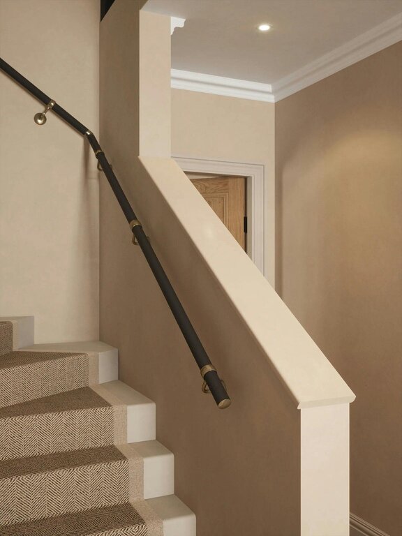 Handrails Direct Burcot Espresso Leather Single Winder Handrail