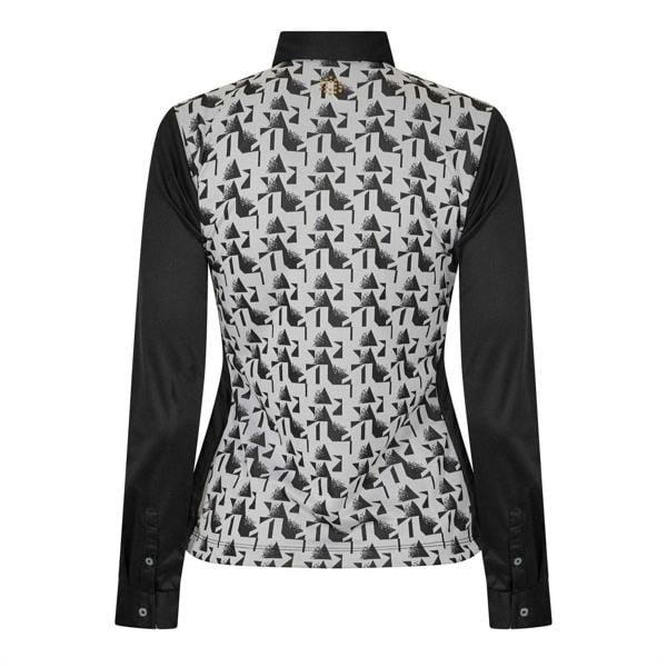 Puma Womens/Ladies Abstract Long-Sleeved Golf Polo Shirt - Grey - 