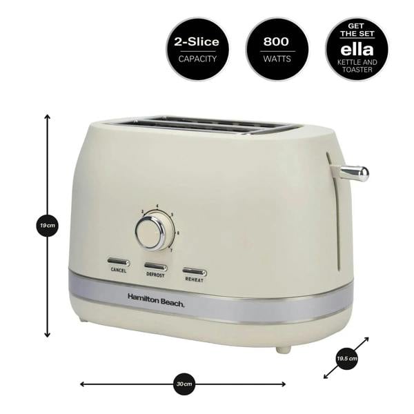 Hamilton Beach Ella 2 Slice Toaster - Matte Latte