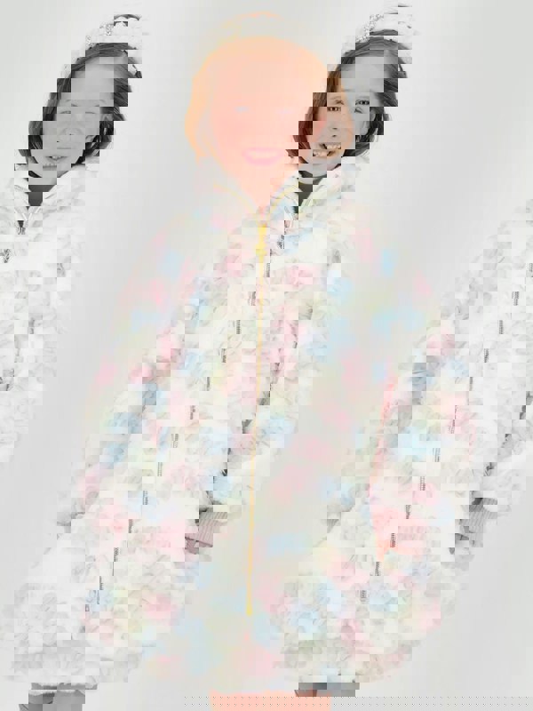 Angels Face Girls Oscars Pastel Fur Jacket in White