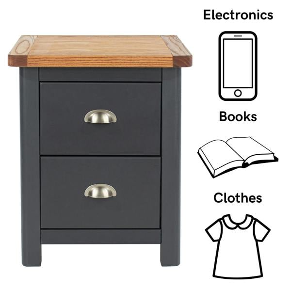 Core Products Set of 2 Dunkeld Spacious 2-Drawer Bedside Cabinets