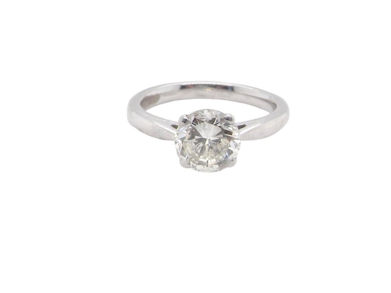 Vintage Tom Solitaire 1.73 Carat Diamond 18 Carat White Gold Ring