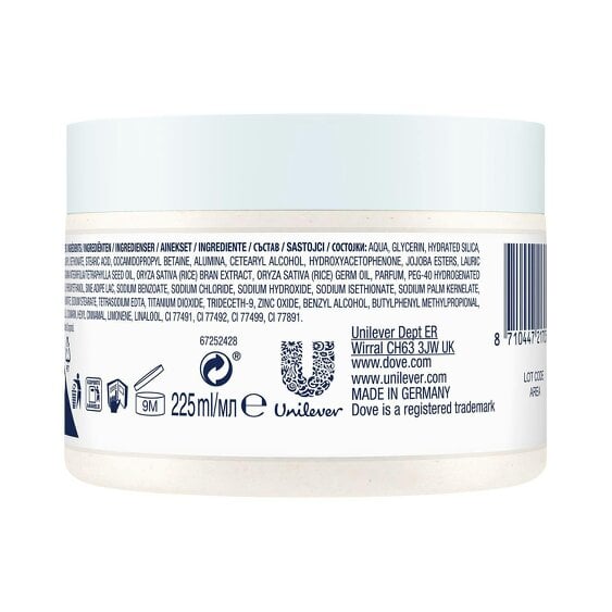 Dove Exfoliating Body Scrub Crushed Macadamia & Rice Milk, 225ml 4 Pack