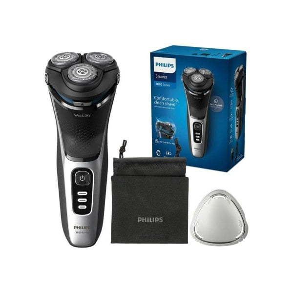 Philips Series 3000 S3241/12 Wet & Dry Rotary Shaver with Skin Protect Technology Black