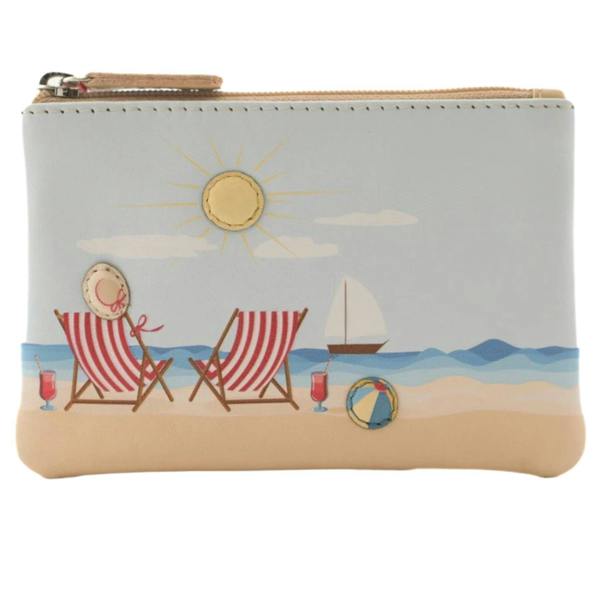 Mala Leather Pinky Deckchair Summer Days Coin Purse