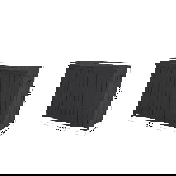 Outdoor Black Storage Deck Box - Large Size Garden Storages & Greenhouses Living and Home