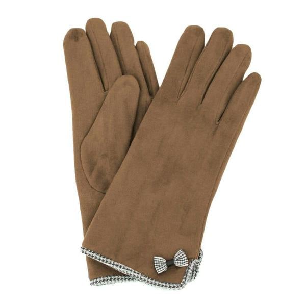 Eastern Counties Leather Womens Gaby Faux Suede Touch Screen Gloves - Caramel
