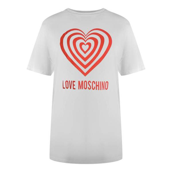 Moschino Love Moschino Hypno Heart Logo White T-Shirt