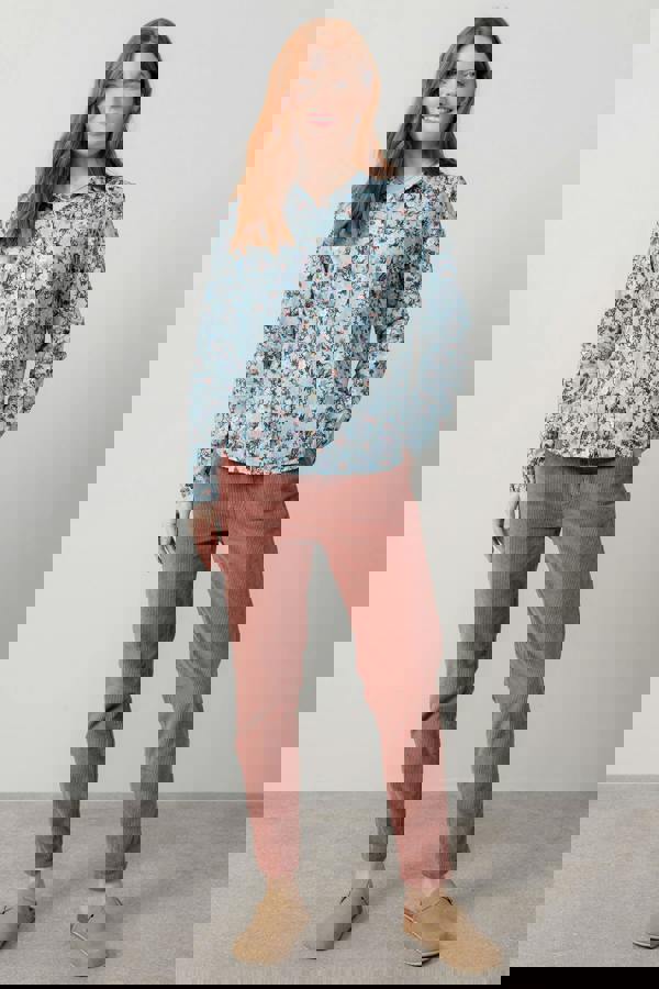 Lily & Me Patsy Organic Cotton Ditsy Shirt Ice Blue