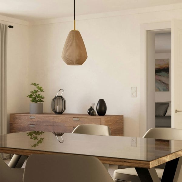 EGLO Caprarola Two Toned Satin Glass Single Pendant Light