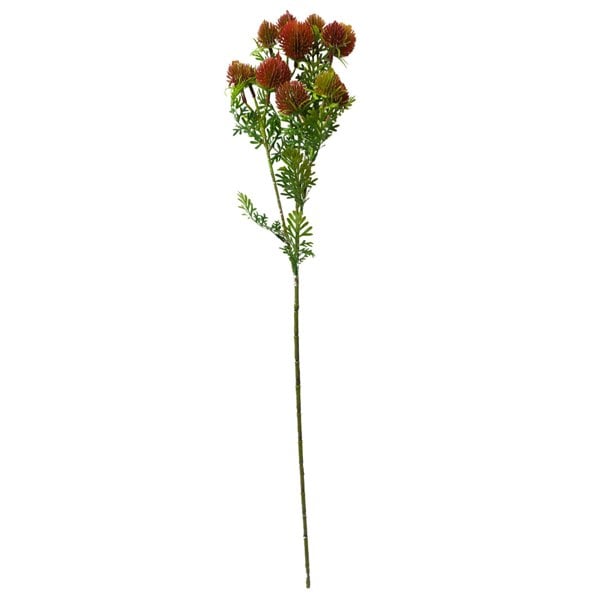 Leaf Pack of 6 x 55cm Craspedia Stem Red Artificial