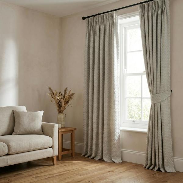 Sicily made-to-measure curtains in Duck Egg, styled in a living room