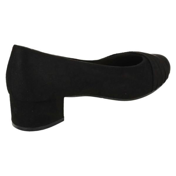 Spot On Ladies Spot On Block Heel Wide Fit Formal Satin Bow Court Shoes  F90153