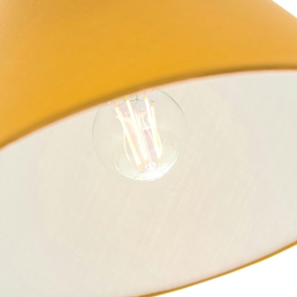 10 Inch Mustard Ochre Cotton Coolie Shade for Table Lamp or Pendant Image 3