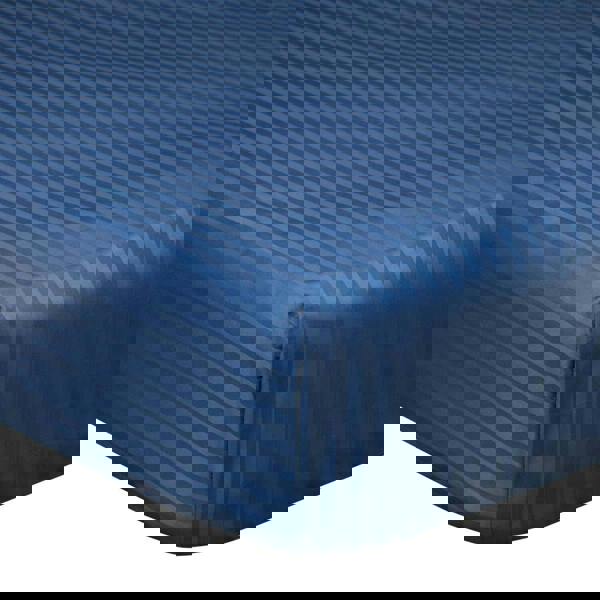 Belledorm 540 Thread Count Satin Stripe Extra Deep Fitted Sheet - Navy