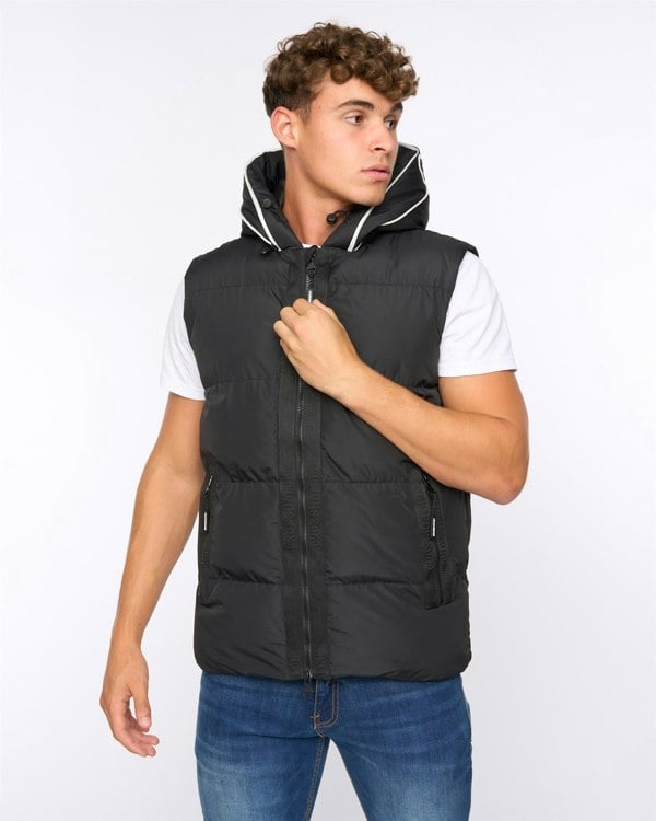 Crosshatch Sandbox Hooded Gilet Black