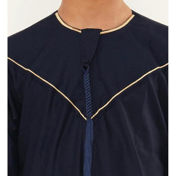 TT-007 - Boy's Emirati Omani Gold Embroidery Thobe - Navy - Thobez - 17