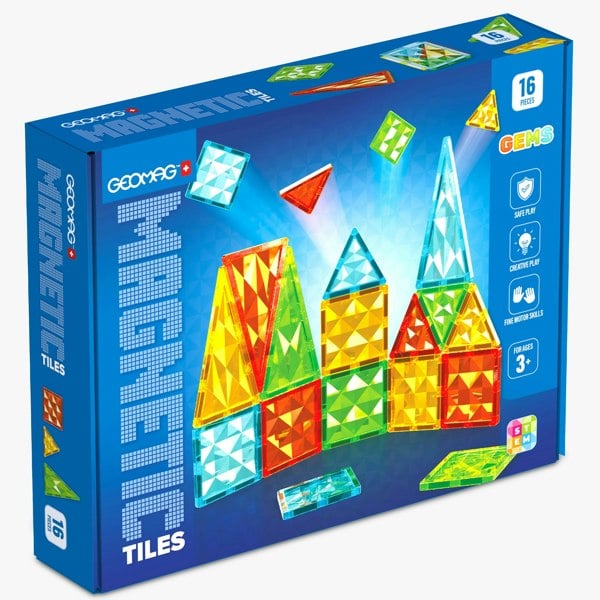 Geomag Magnetic Tiles Gems 16 pieces