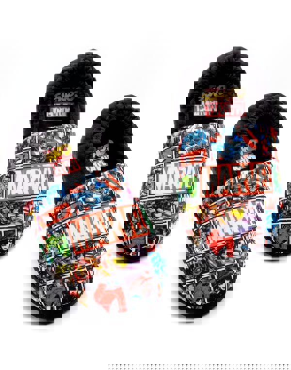 Marvel Boys Black Avengers Slip On Loafer Slippers