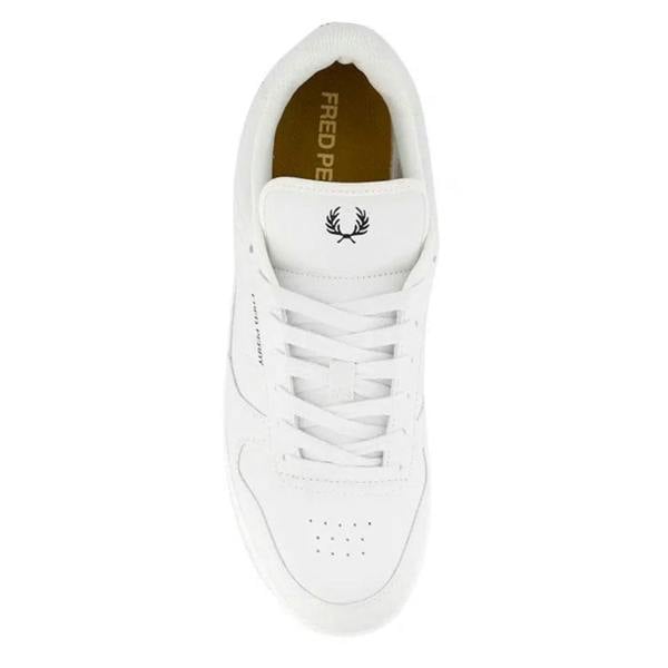 Fred Perry B300 Textured Leather Porcelain Trainers UK 6