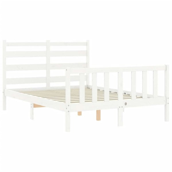 Berkfield Bed Frame with Headboard White 120x200 cm Solid Wood