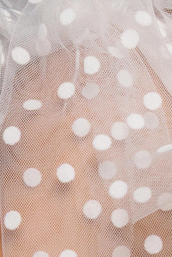 Scuba & Polka Mesh Bella Bow Multiway Maxi Dress - White DR5020
