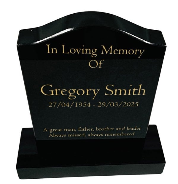 Memorials Direct Granite Memorial Ogee Headstone – Small Size- Free Personalised Engraving