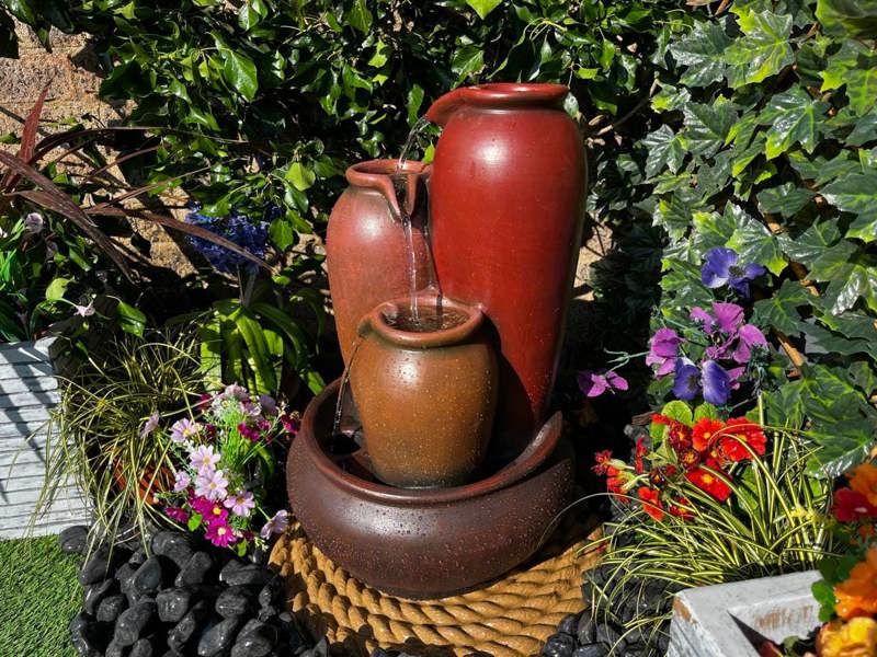 Tranquillity Water Features 3 Pouring Urns Traditional Water Feature