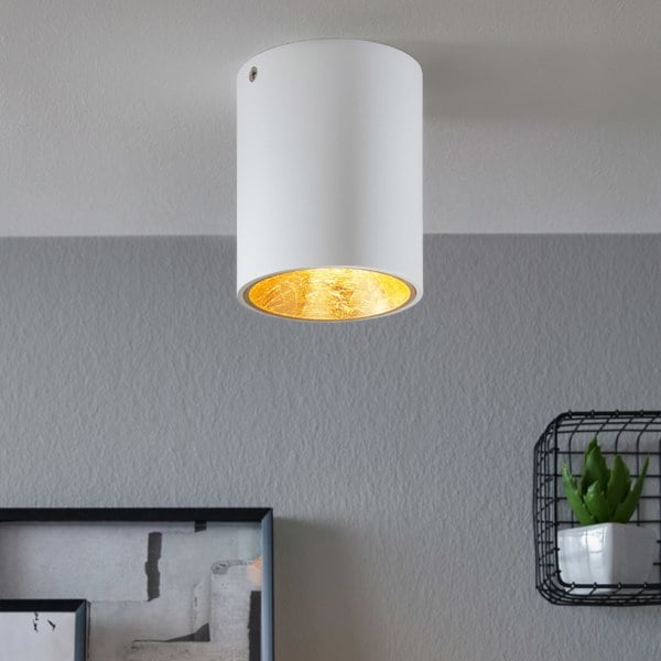 EGLO Polasso Modern Cylindrical White Ceiling Light WBS