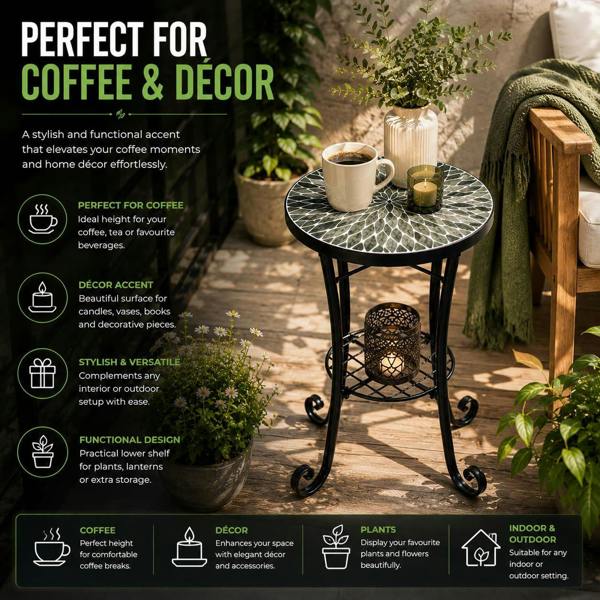 35cm Leaf Mosaic Plant Stand/Side Table image 10