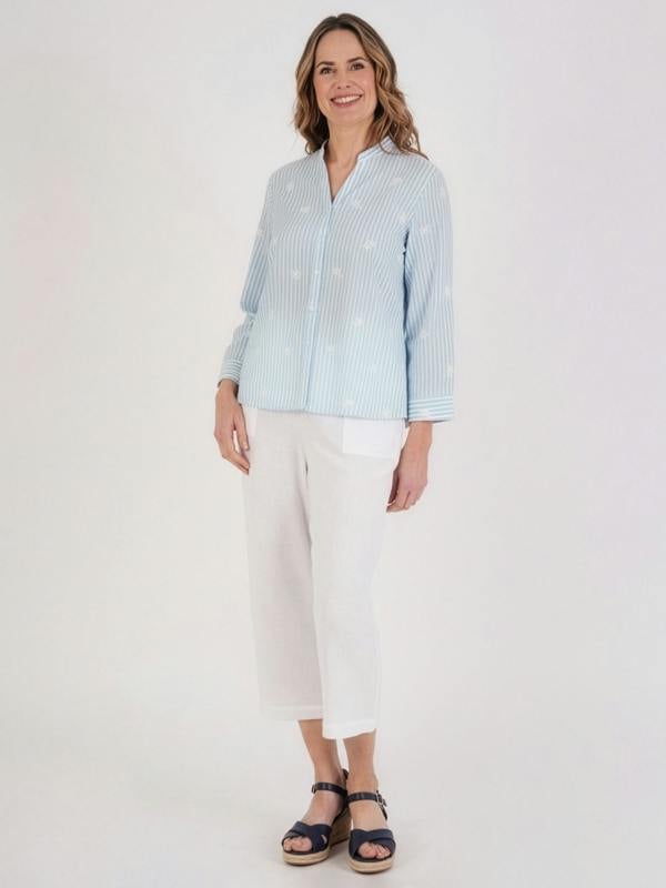 TIGI Stripe And Sprig Embroidery Shirt