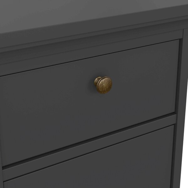 Wyld Haus Osaka Farmhouse Dark Grey Wooden Bedside Table 1 Door 1 Drawer