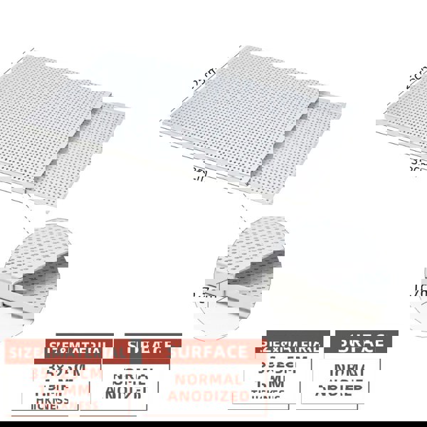 Anygleam Baking Tray Silver 1.5mm Rectangular Perforated Pastry Sheet Pan With Hole