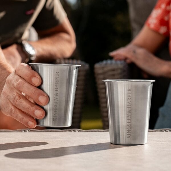 Stainless Steel Cups Set of 4 300ml - 304 Food-Grade Rust-Free BPA-Free Eco-Friendly Tumblers for Cold Drinks Lightweight Reusable Drinkware Washable