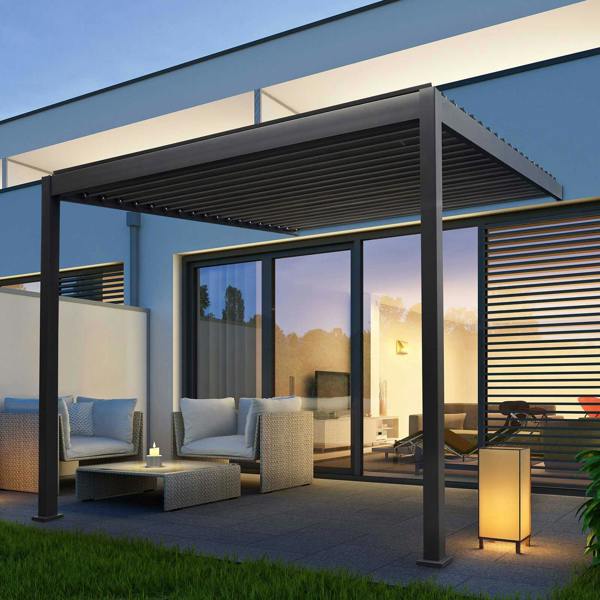 Ocean Designs Tivoli 4m x 3m Grey Frame Wall Mounted Pergola