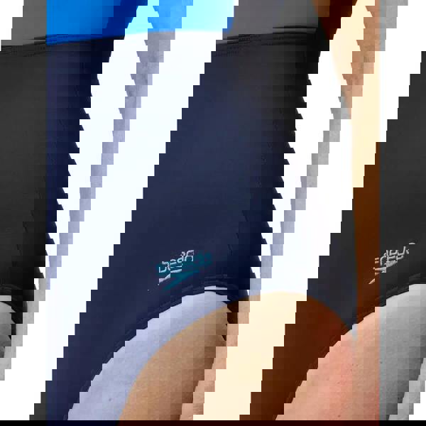 Blue Speedo shaping contour eclipse swimsuit with high-cut sides