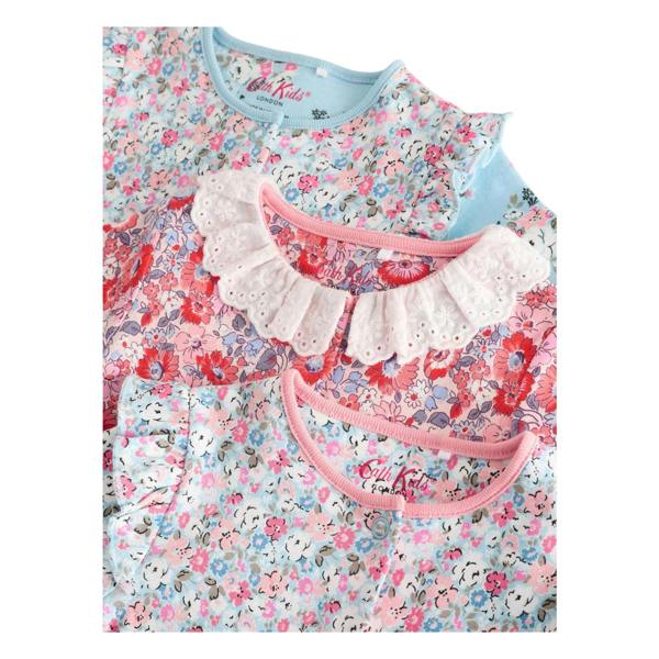 Cath Kidston Baby Floral Sleepsuit (Pack of 3) - Blue - 