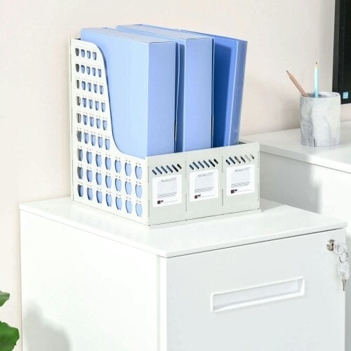 Bobobiy Metal Mobile File Cabinet with Wheels, Lockable 2 Drawer Filing Cabinet for A4, 39 x 48 x 67cm, White