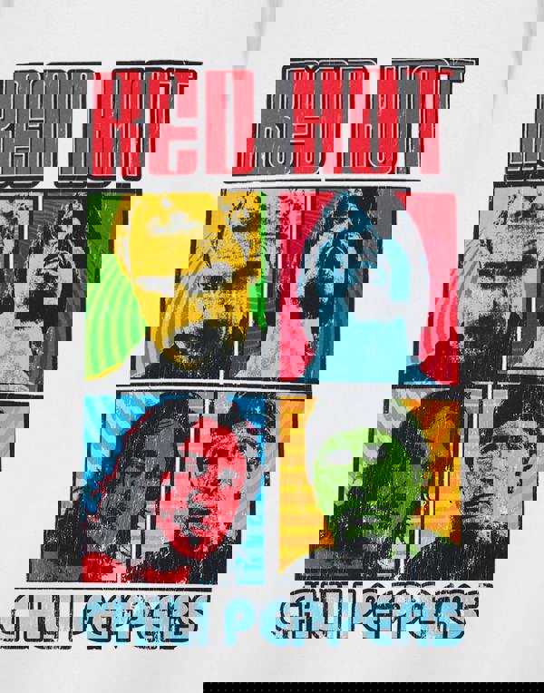 Red Hot Chili Peppers Unisex White Squares Short Sleeved T-Shirt